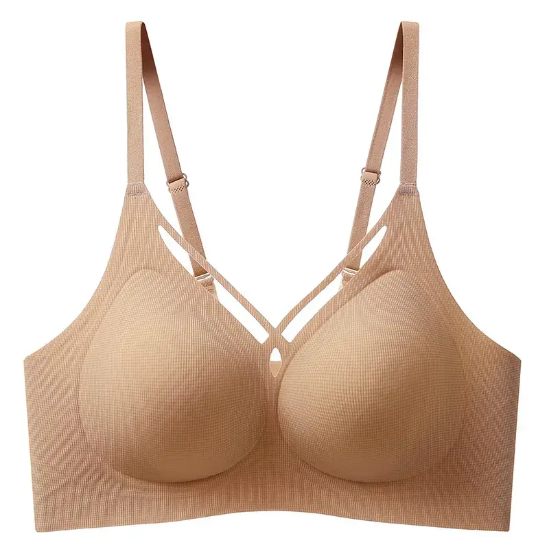 Wire-Free Cross-Over Sports Bra for Women, Seamless, Push-Up, Gathers Side Breasts, Prevents Sagging, Full Cup, Breathable - Image 6
