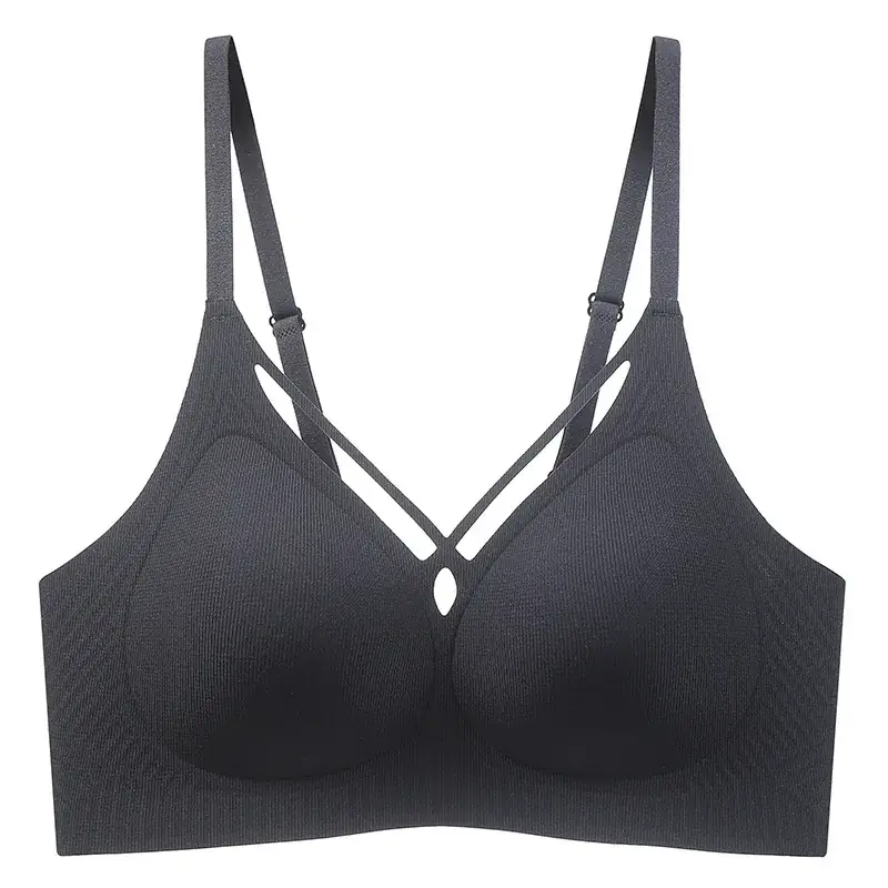 Wire-Free Cross-Over Sports Bra for Women, Seamless, Push-Up, Gathers Side Breasts, Prevents Sagging, Full Cup, Breathable - Image 7