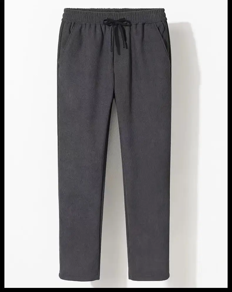 2023 Men's Corduroy Pants Black Straight Loose All Season — feature 15