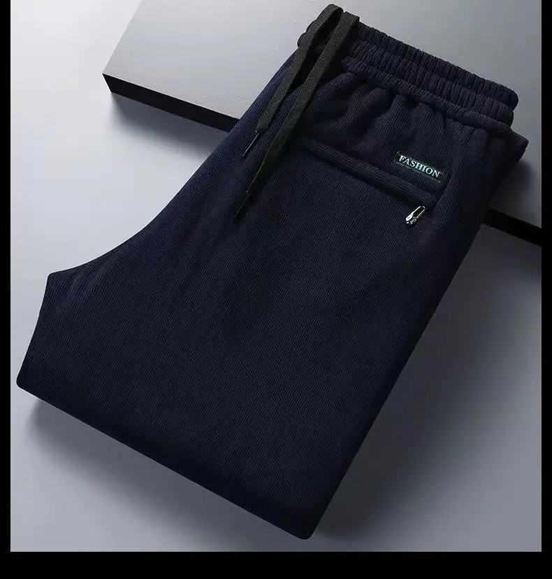 2023 Men's Corduroy Pants Black Straight Loose All Season — feature 16