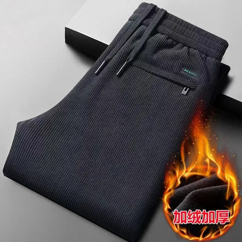 2023 Men's Corduroy Pants Black Straight Loose All Season — feature 22