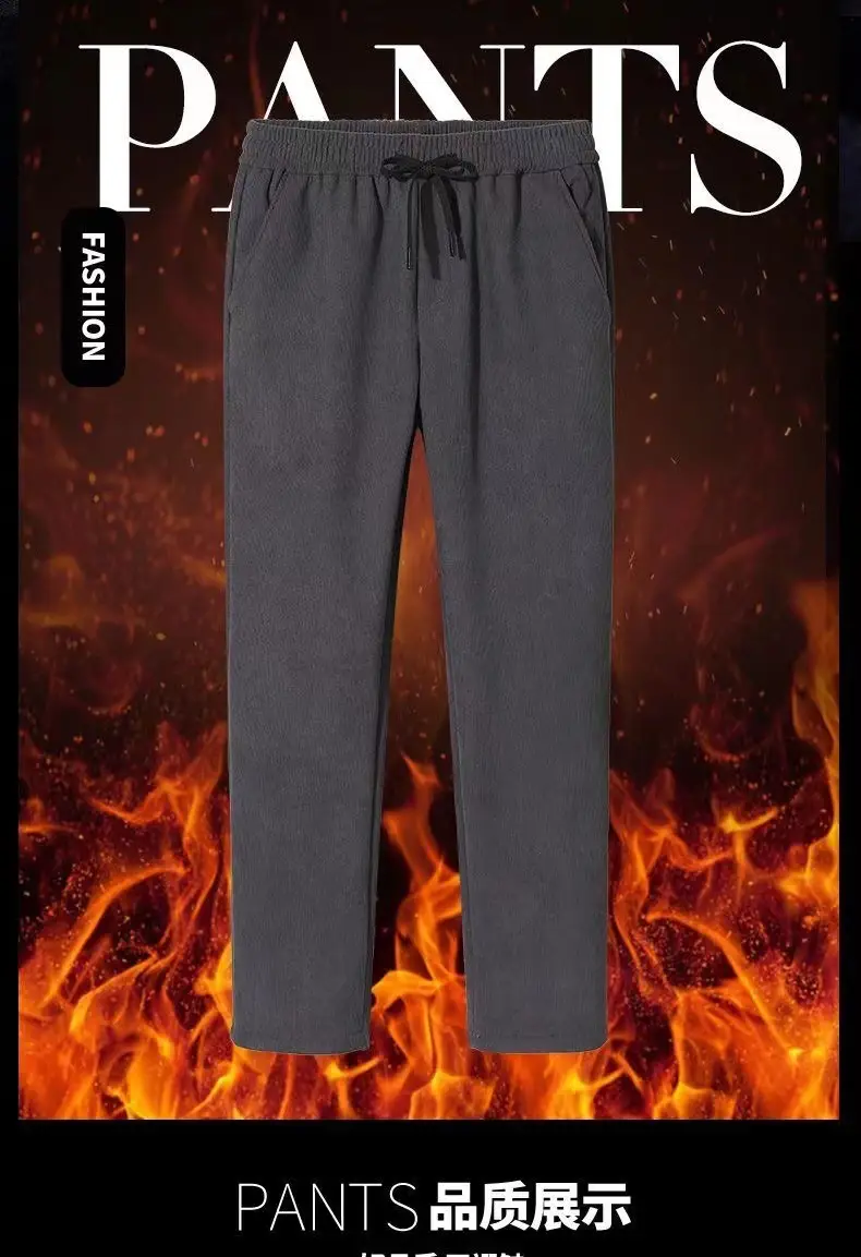 2023 Men's Corduroy Pants Black Straight Loose All Season — feature 27
