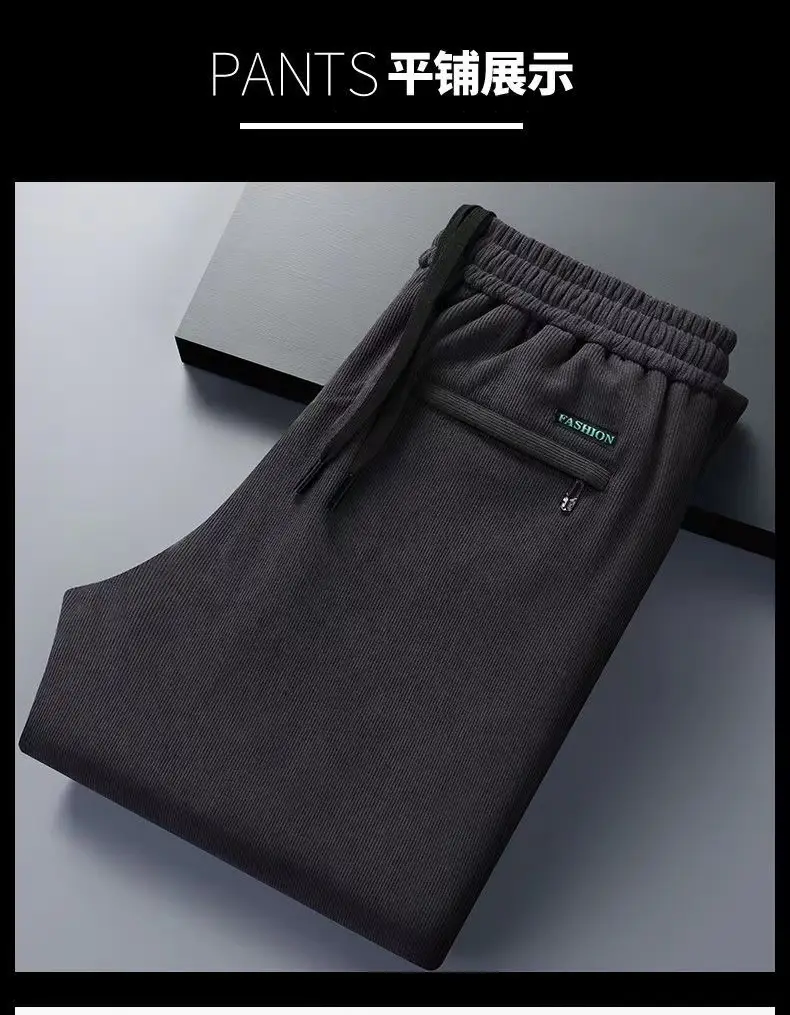 2023 Men's Corduroy Pants Black Straight Loose All Season — feature 29