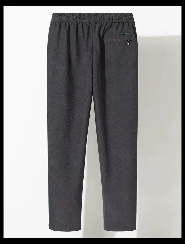2023 Men's Corduroy Pants Black Straight Loose All Season — feature 30