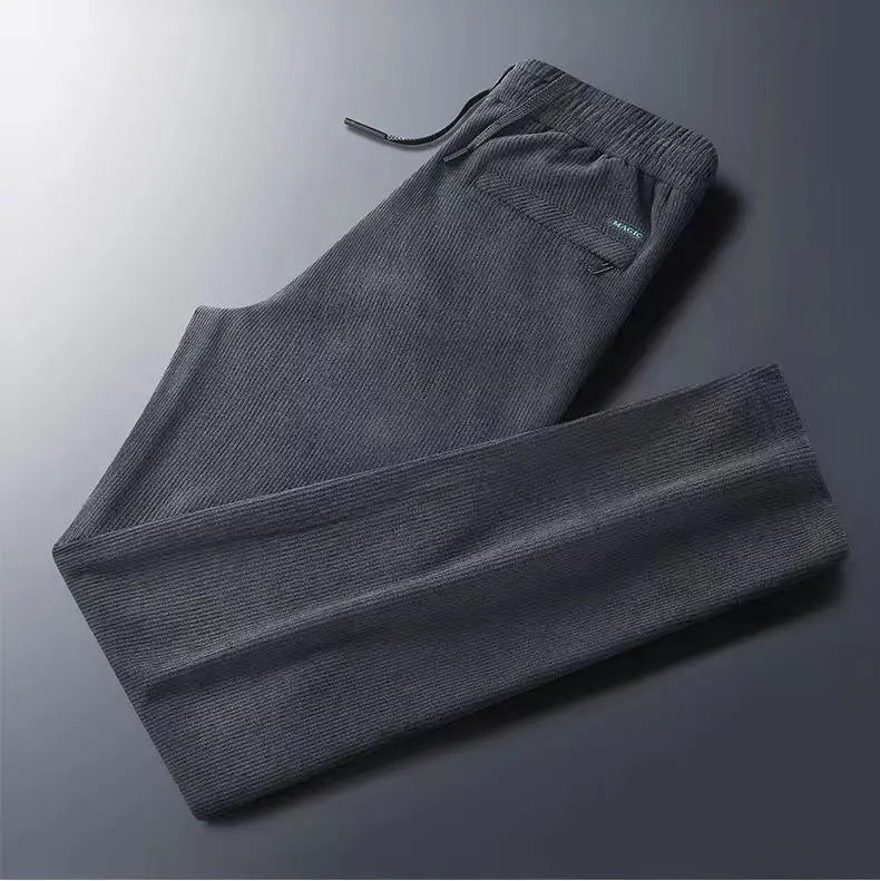 2023 Men's Corduroy Pants Black Straight Loose All Season — feature 8