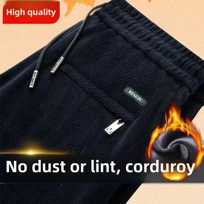 2023 Men's Corduroy Pants Black Straight Loose All Season - Image 16