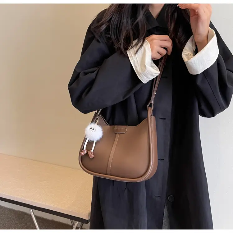 Korean Style Brown Leather Shoulder Bag for Women — feature 11