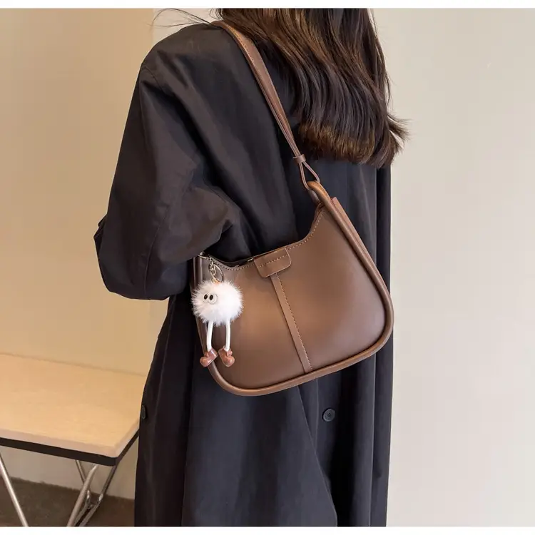 Korean Style Brown Leather Shoulder Bag for Women — feature 12