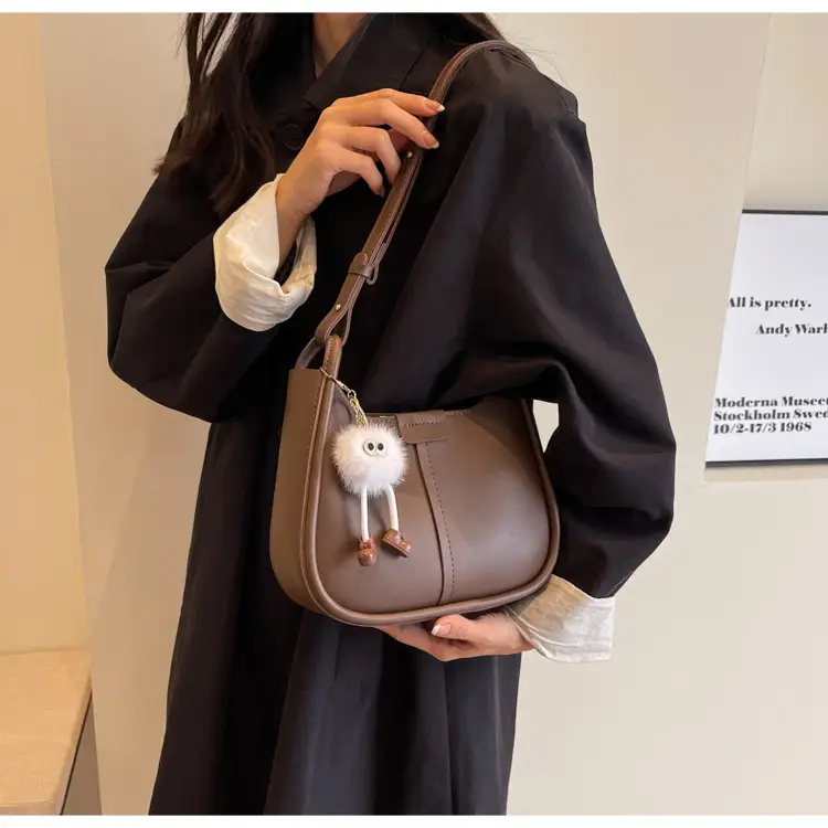 Korean Style Brown Leather Shoulder Bag for Women — feature 13