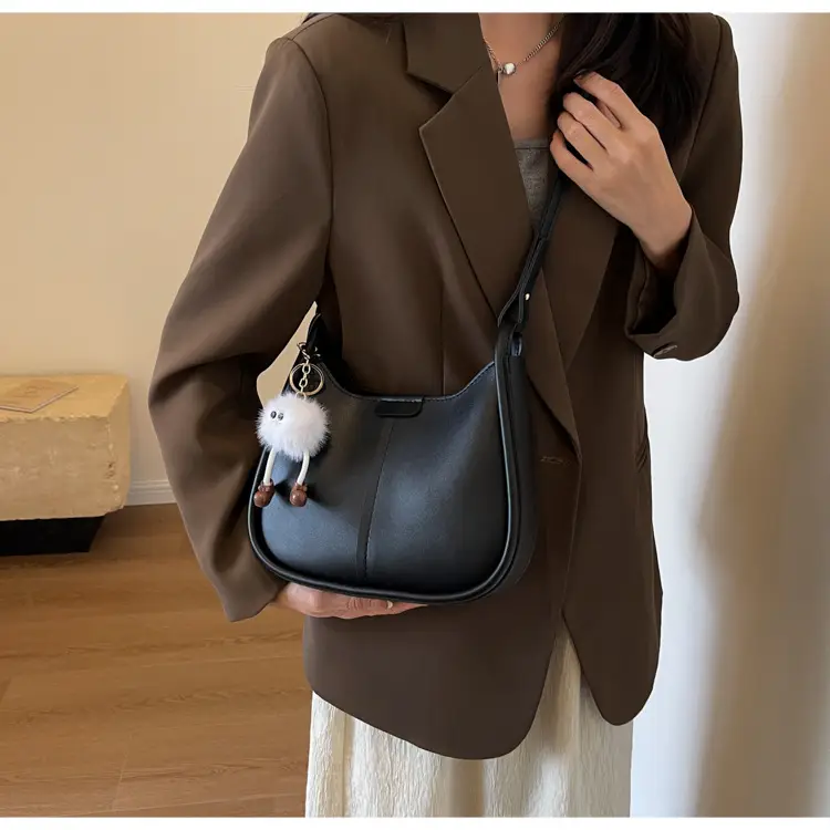 Korean Style Brown Leather Shoulder Bag for Women — feature 17