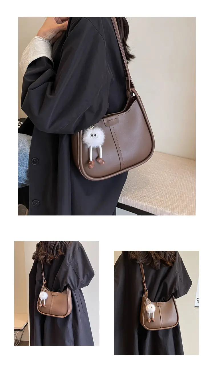 Korean Style Brown Leather Shoulder Bag for Women — feature 22