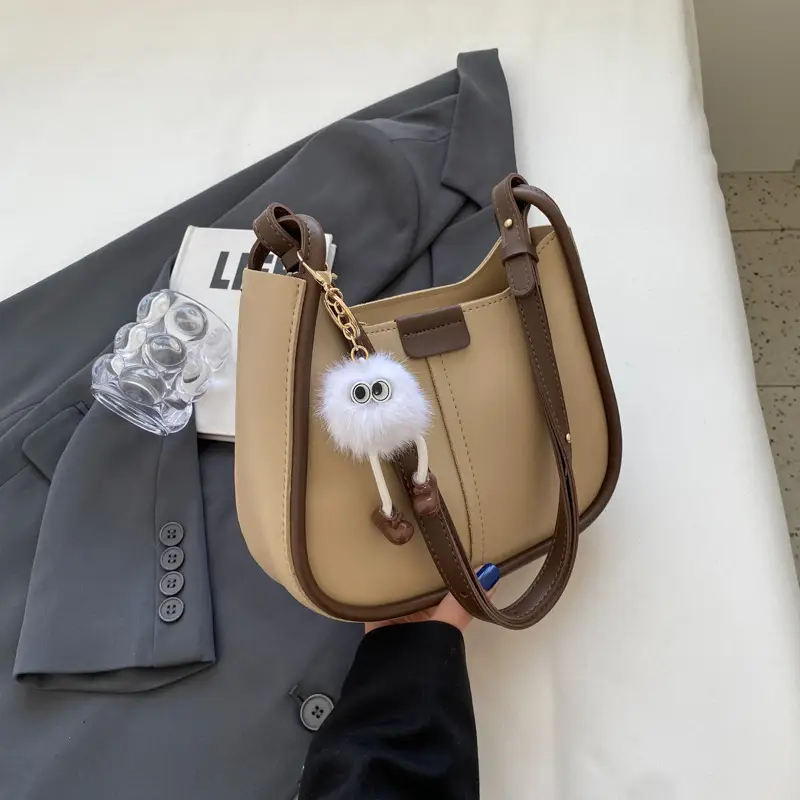 Korean Style Brown Leather Shoulder Bag for Women - Image 3