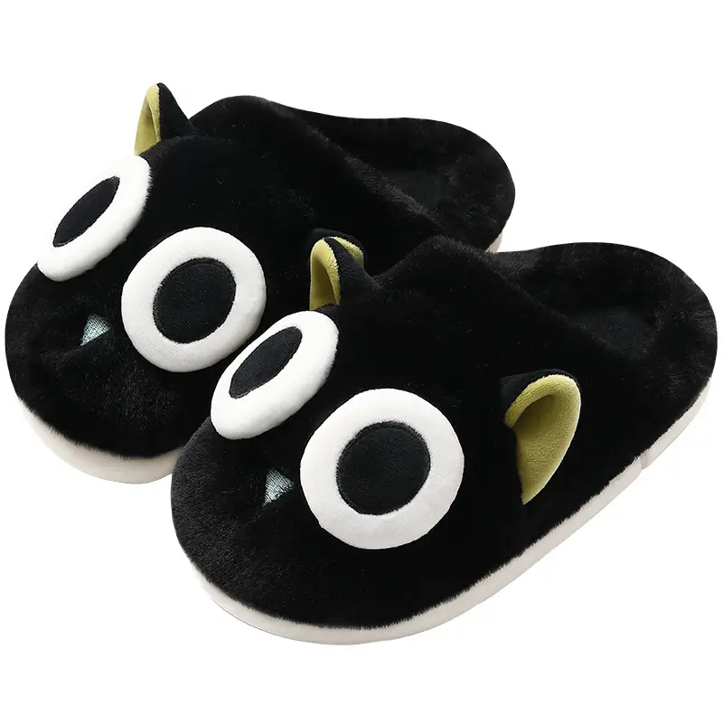 Cute Owl Cartoon Cotton Slippers for Women Winter