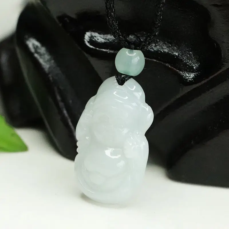 Natural Burmese Jade Little God Pendant Necklace - Image 5