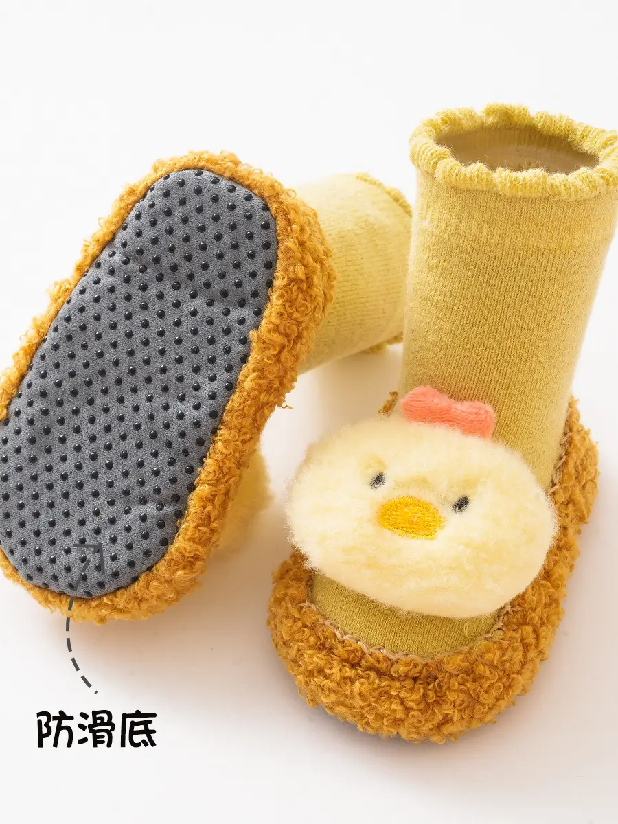 Baby Fleece Floor Socks Green Cartoon Newborn - Image 8
