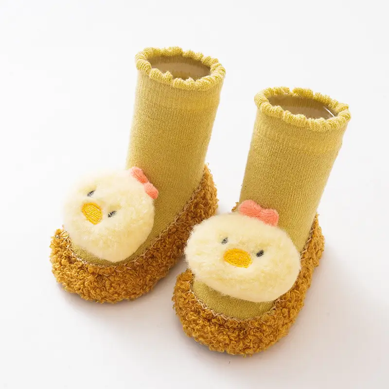 Baby Fleece Floor Socks Green Cartoon Newborn - Image 2