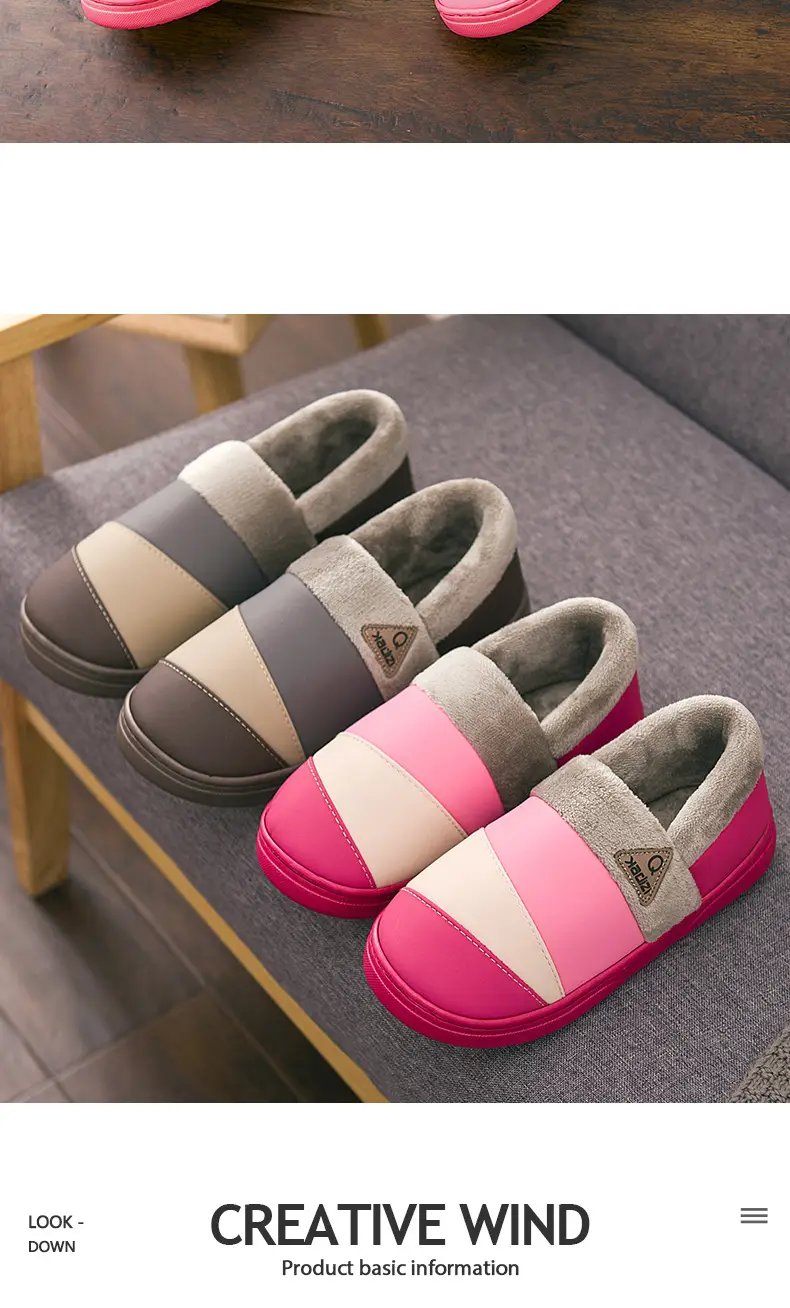 Lidani cotton shoes men's winter waterproof outdoor warm indoor home non-slip extra large size 50-51 men's cotton slippers — feature 17