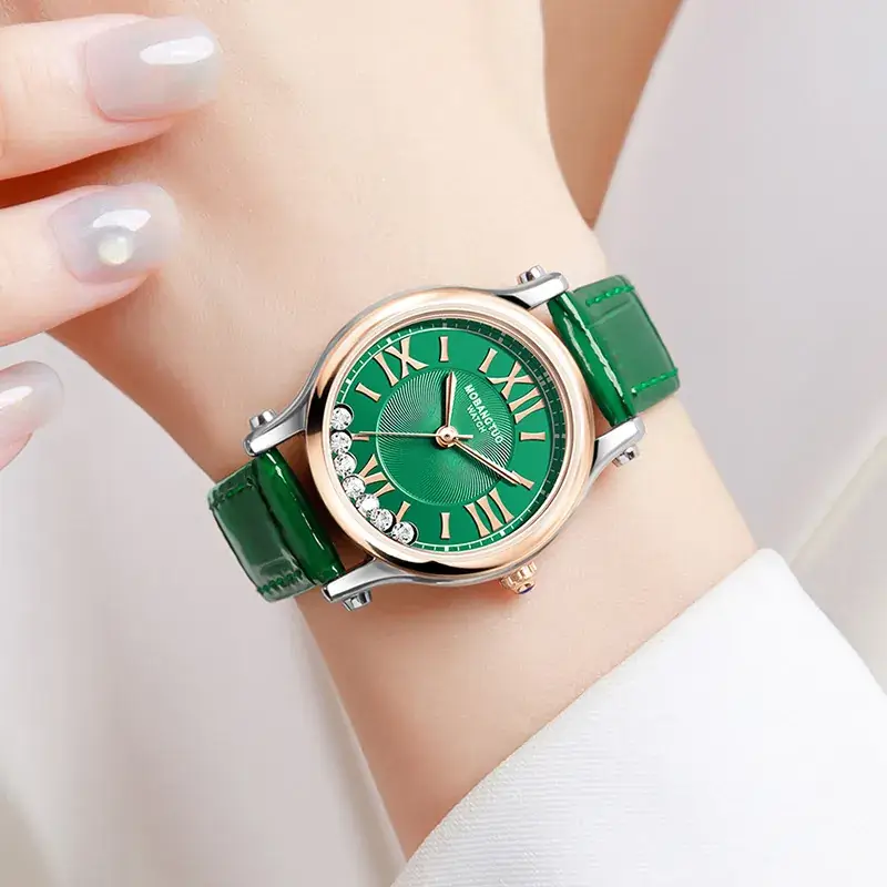Women's Roman Quartz Watch with Rotating Belt & Rhinestone Dial - Image 8