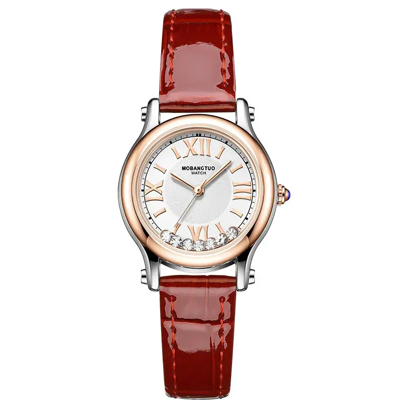 Women's Roman Quartz Watch with Rotating Belt & Rhinestone Dial - Image 2