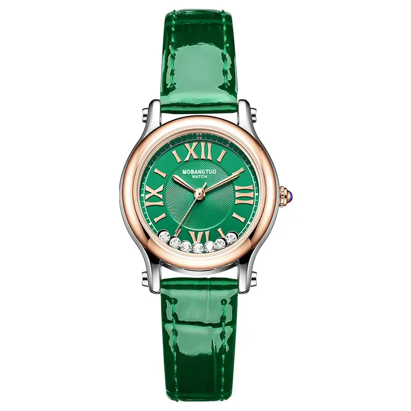 Women's Roman Quartz Watch with Rotating Belt & Rhinestone Dial - Image 4