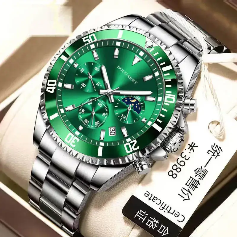 Green Multi-Function Watch for Men Waterproof Luminous - Image 3