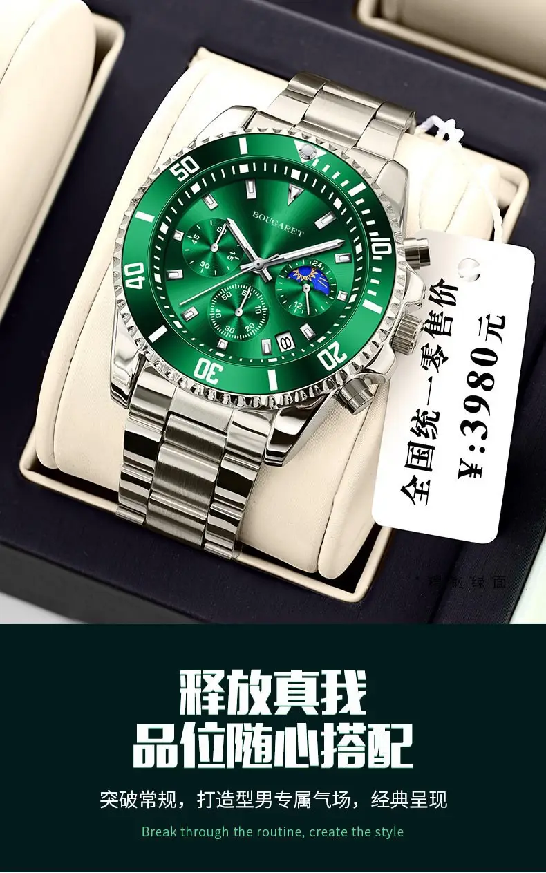 Green Multi-Function Watch for Men Waterproof Luminous — feature 7