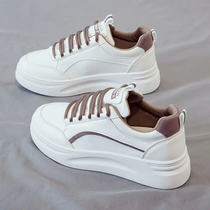Korean Style White Shoes for Women 2026 New Model Women's Shoes Spring and Autumn Versatile Pu Leather Popular Flat Sneakers Sports Shoes for Women - Image 4
