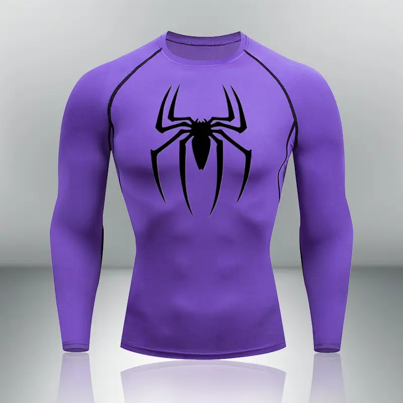 Men's White Spider Logo Long Sleeve T-Shirt — feature 11