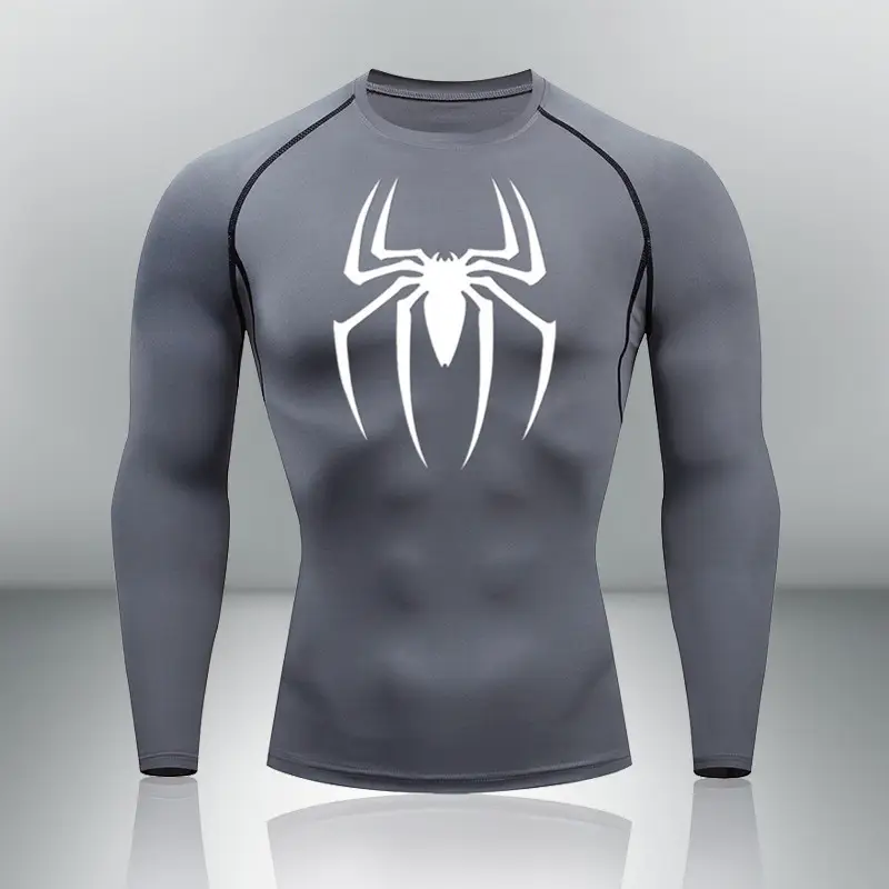 Men's White Spider Logo Long Sleeve T-Shirt — feature 4