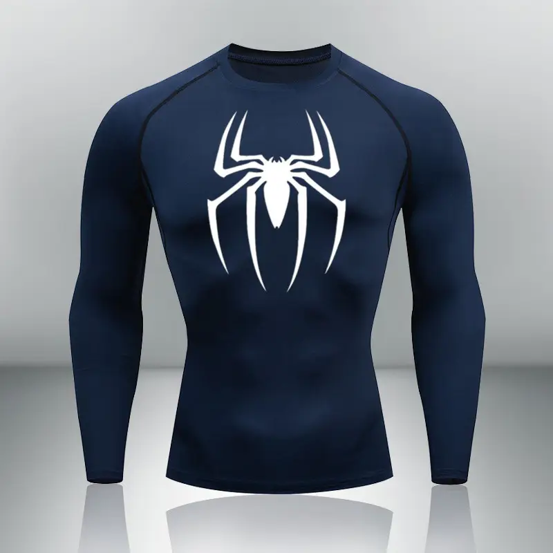 Men's White Spider Logo Long Sleeve T-Shirt — feature 5