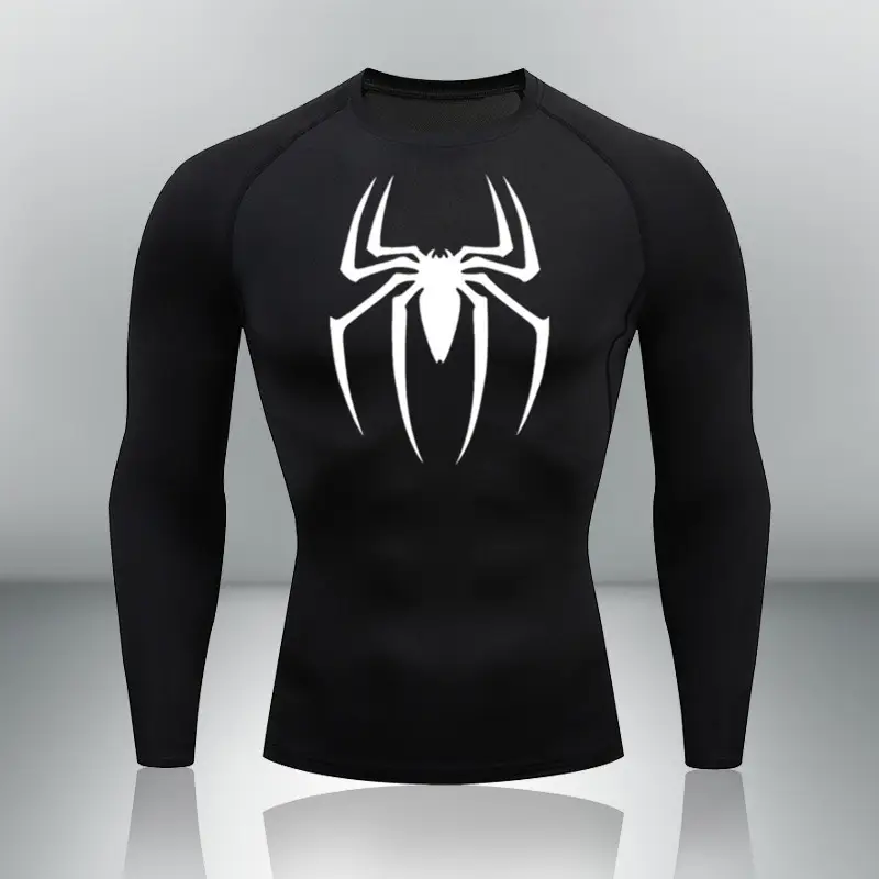Men's White Spider Logo Long Sleeve T-Shirt - Image 13