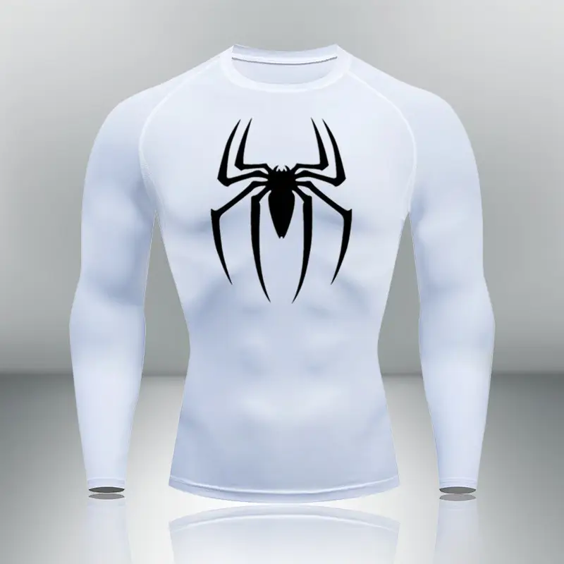 Men's White Spider Logo Long Sleeve T-Shirt - Image 23