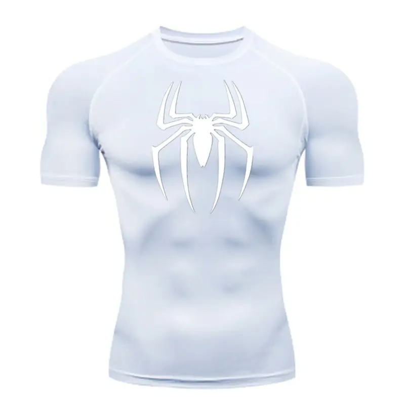 Men's White Spider Logo Long Sleeve T-Shirt - Image 3