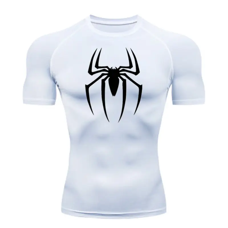 Men's White Spider Logo Long Sleeve T-Shirt - Image 9