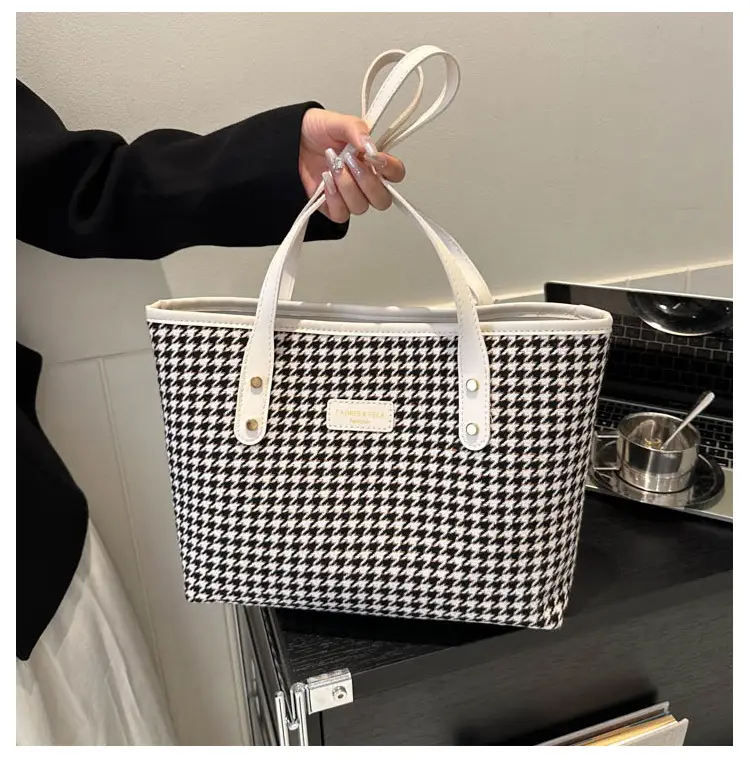 Retro Houndstooth Shoulder Tote Bag 2023 — feature 20