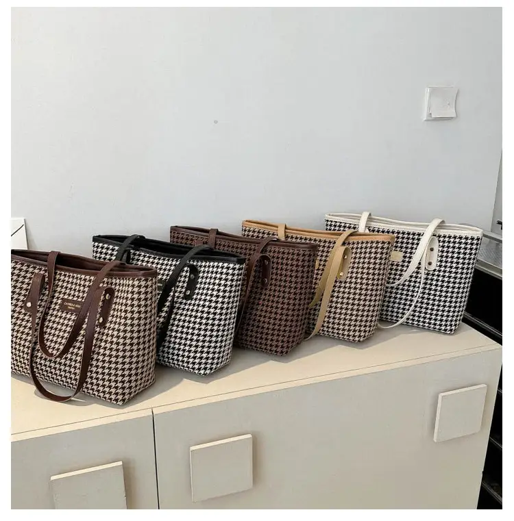 Retro Houndstooth Shoulder Tote Bag 2023 — feature 21