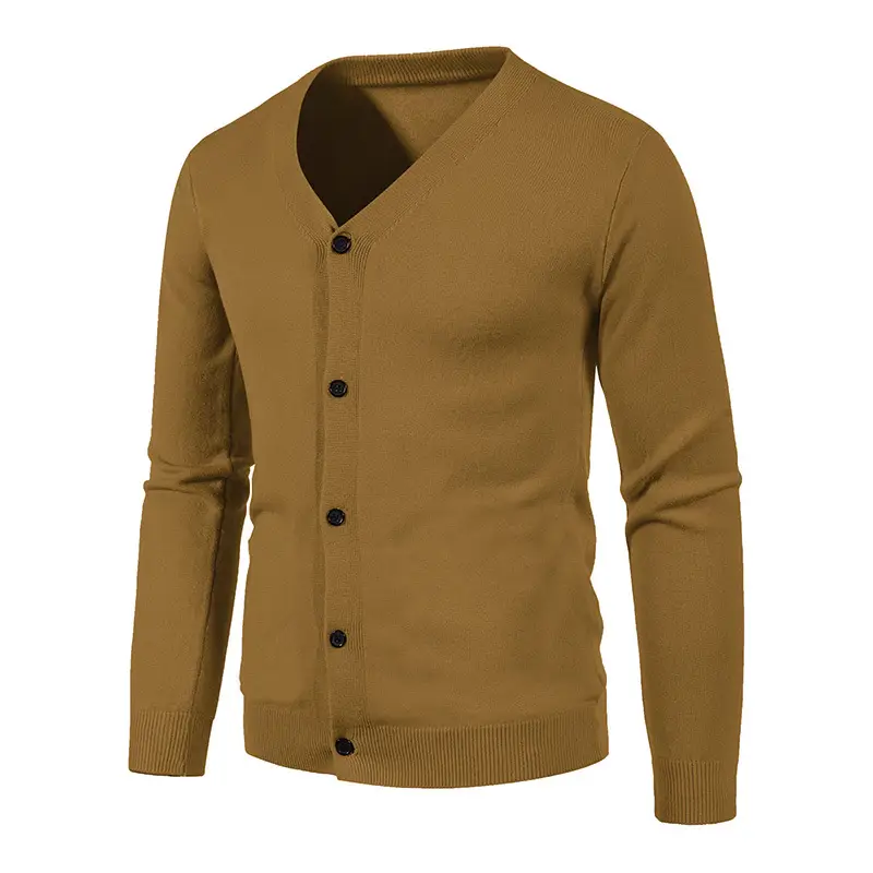 Men's Black Korean-style Knitted Cardigan - Image 10