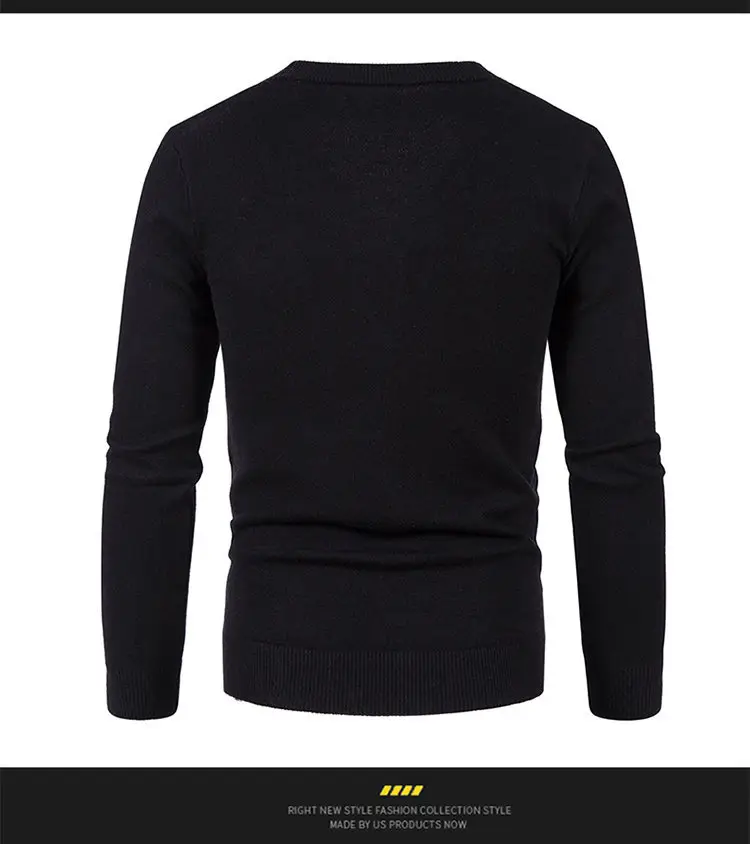 Men's Black Korean-style Knitted Cardigan — feature 12