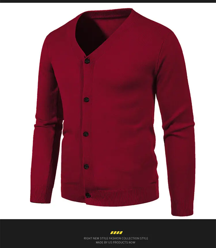 Men's Black Korean-style Knitted Cardigan — feature 14