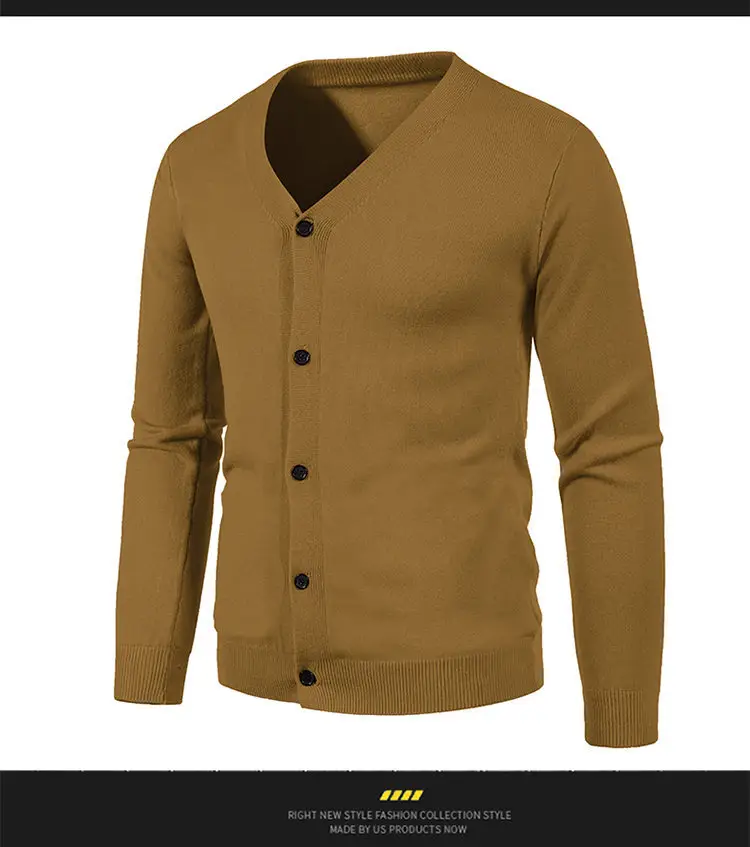 Men's Black Korean-style Knitted Cardigan — feature 15