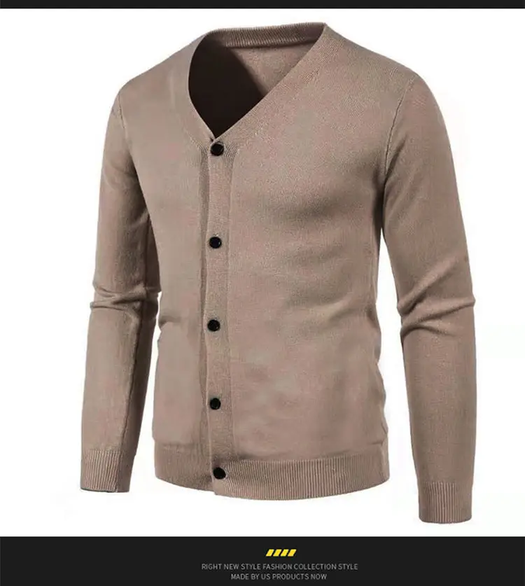 Men's Black Korean-style Knitted Cardigan — feature 18
