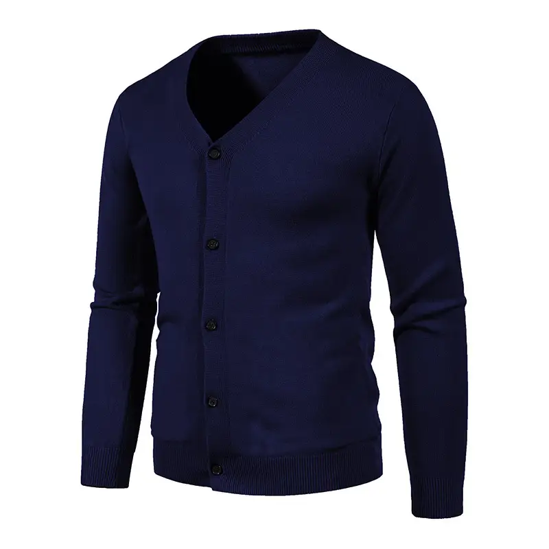 Men's Black Korean-style Knitted Cardigan - Image 7