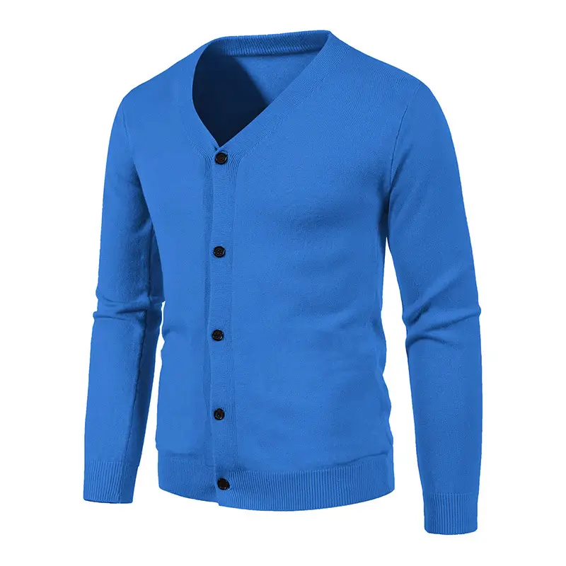 Men's Black Korean-style Knitted Cardigan - Image 8