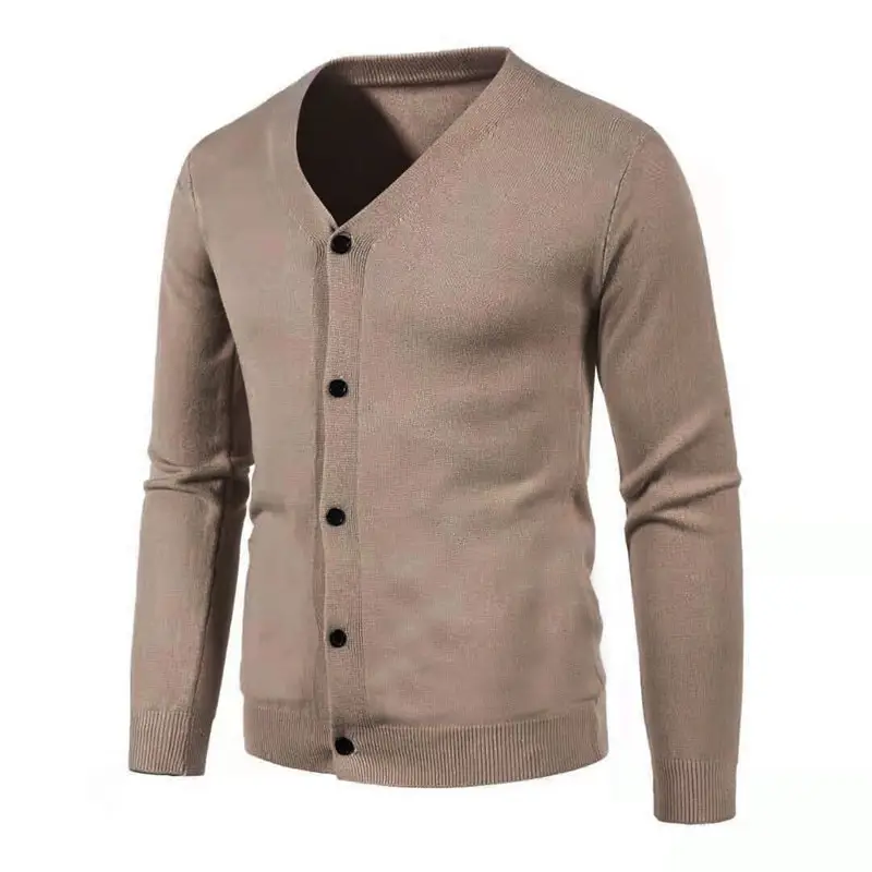 Men's Black Korean-style Knitted Cardigan - Image 9