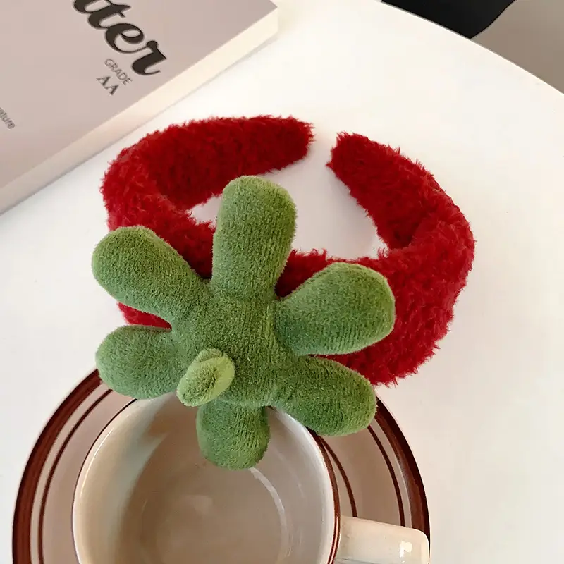 Red Fuzzy Anti-Cuff Hair Bands for Women - Image 9