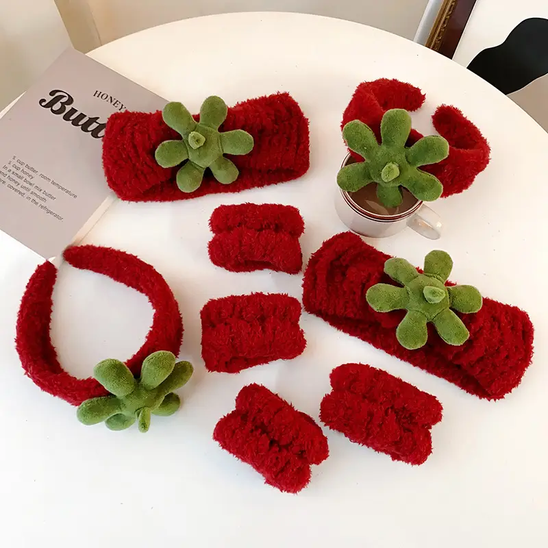 Red Fuzzy Anti-Cuff Hair Bands for Women — feature 1