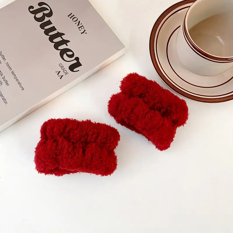 Red Fuzzy Anti-Cuff Hair Bands for Women — feature 8
