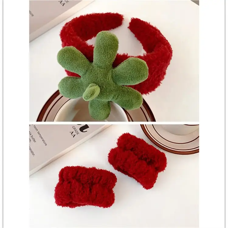 Red Fuzzy Anti-Cuff Hair Bands for Women — feature 9
