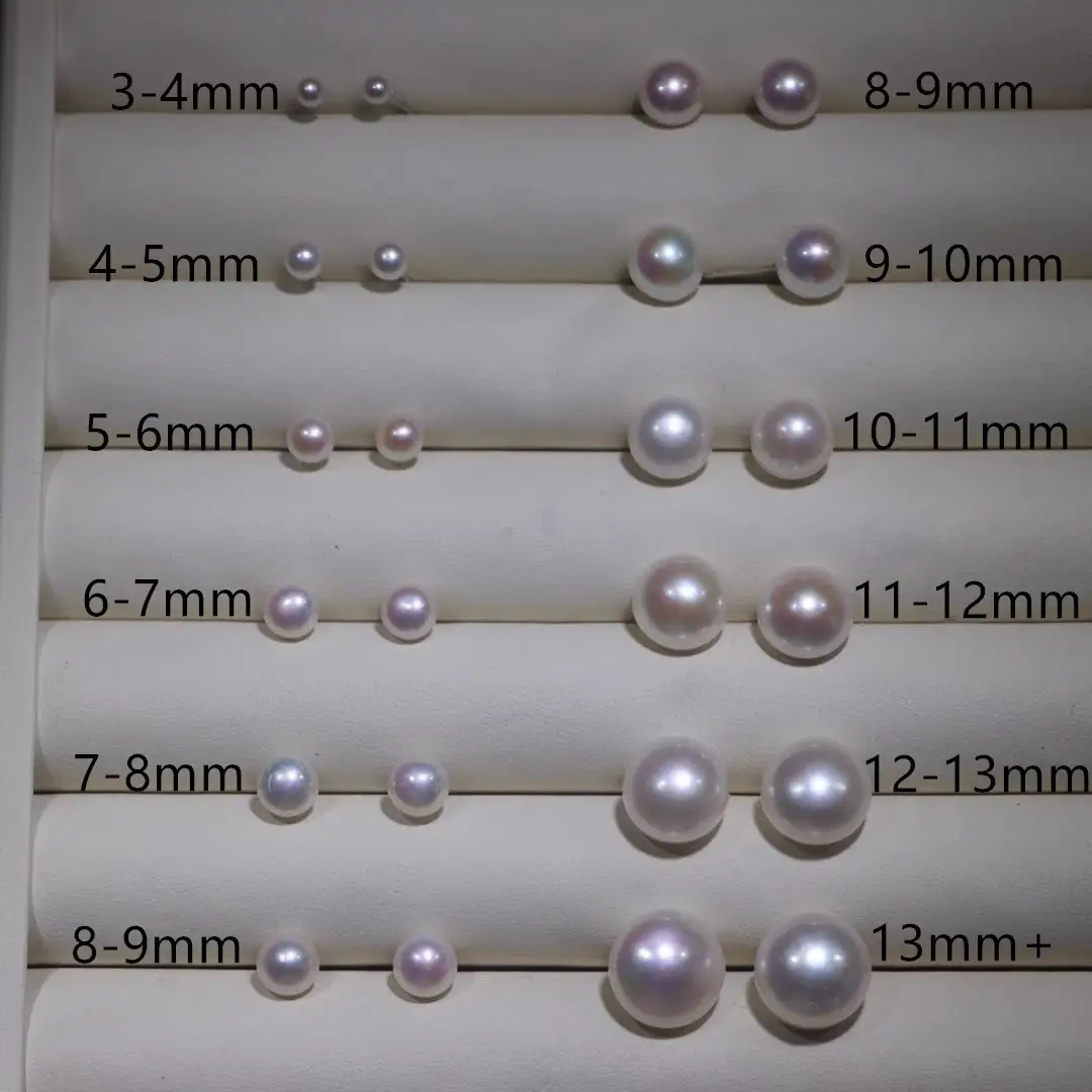 S925 Sterling Silver Pearl Earrings Women's Flat Pearl Earrings - Image 3