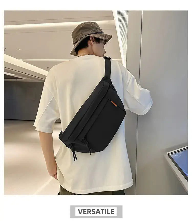 Men White Crossbody Bag 2023 Large Capacity Sports Riding Waist Bag — feature 11